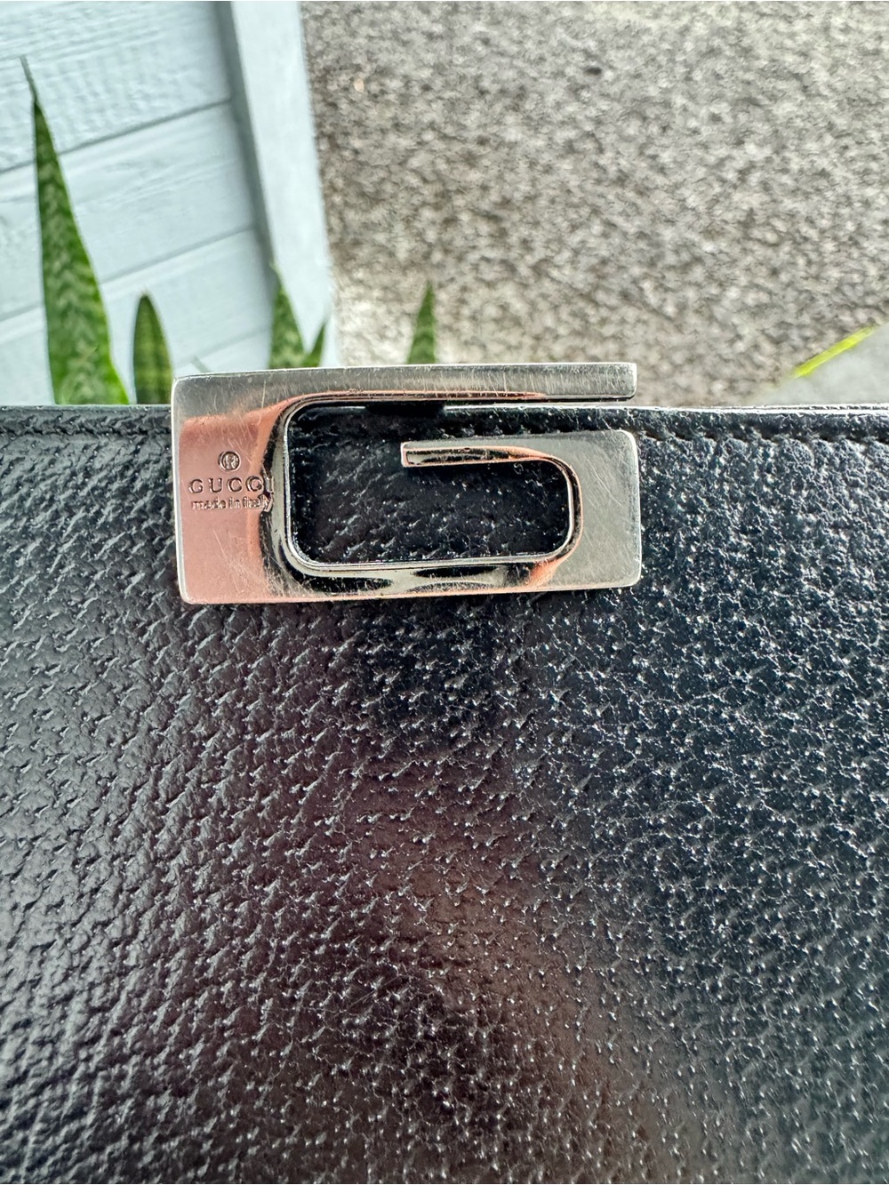 Gucci Vintage Black Leather G Logo Continental Wallet Made in Italy - Picture 7 of 12